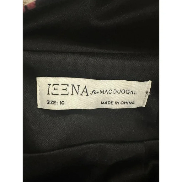 NWT Ieena for Mac Duggal Floral Illusion Puff Sleeve V-Neck Fitted Mini Dress - Picture 9 of 14